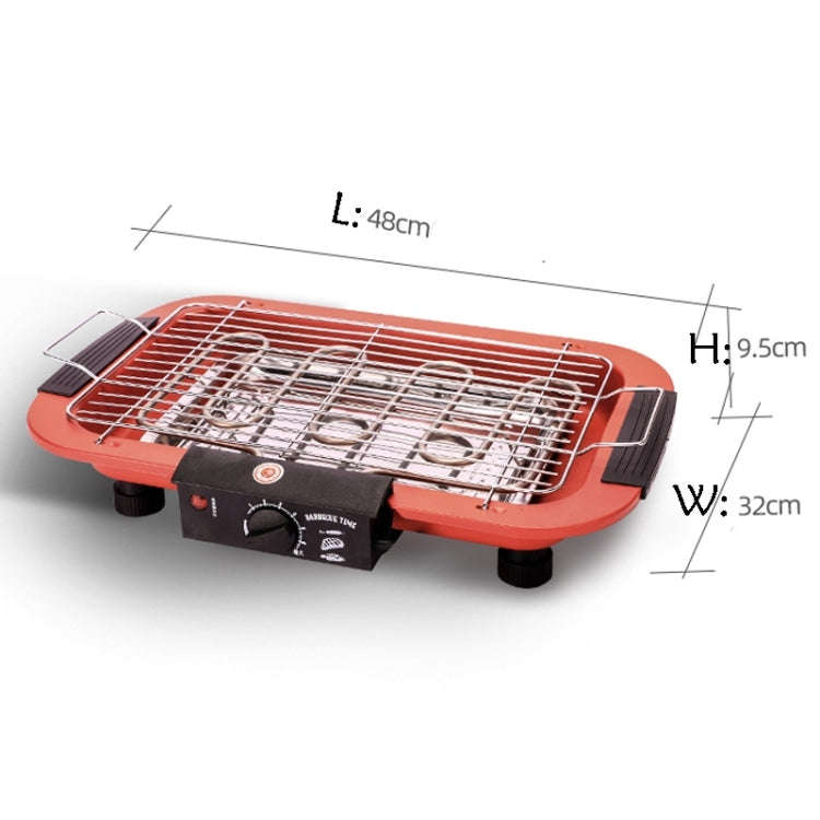 1800W Electric Grill Home BBQ Grill, UK Plug(Red)