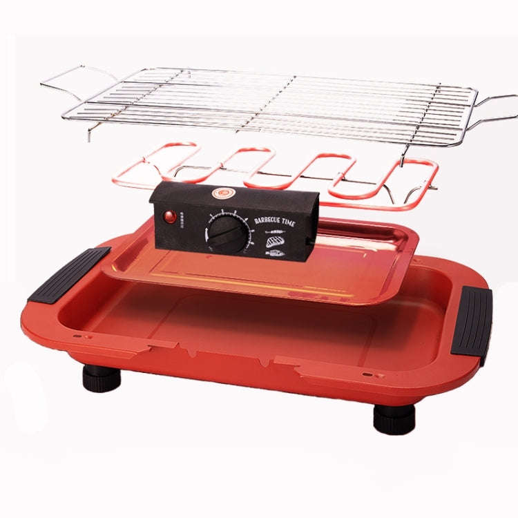 1800W Electric Grill Home BBQ Grill, UK Plug(Red)