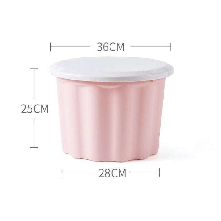 Multifunctional Household Plastic Storage Stool For Sundries Snacks, Color: Large Lotus Pink
