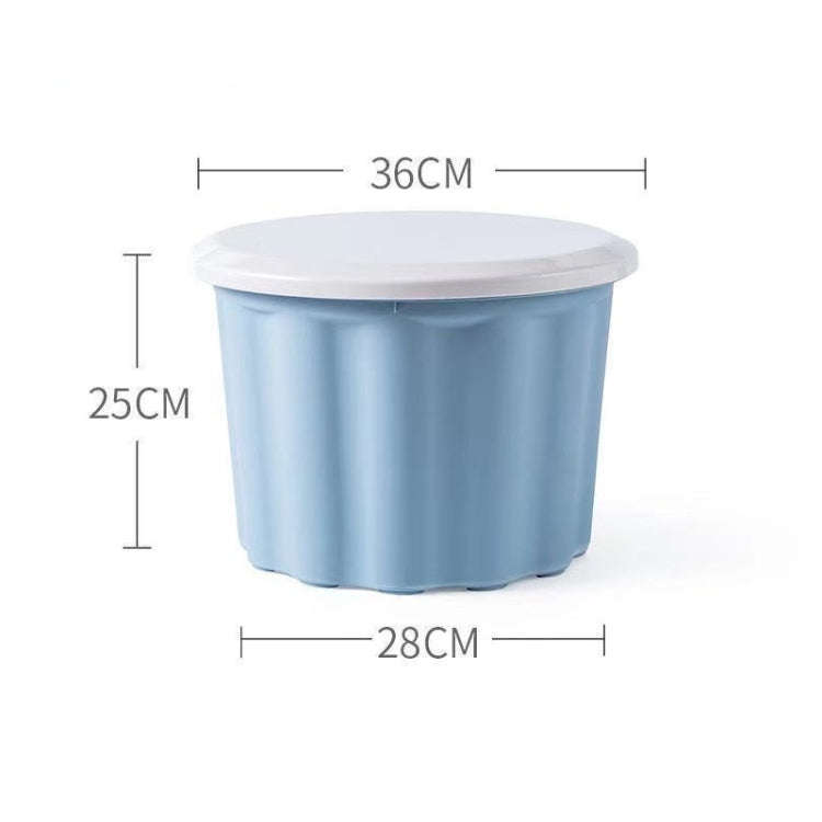 Multifunctional Household Plastic Storage Stool For Sundries Snacks, Color: Large Sky Blue