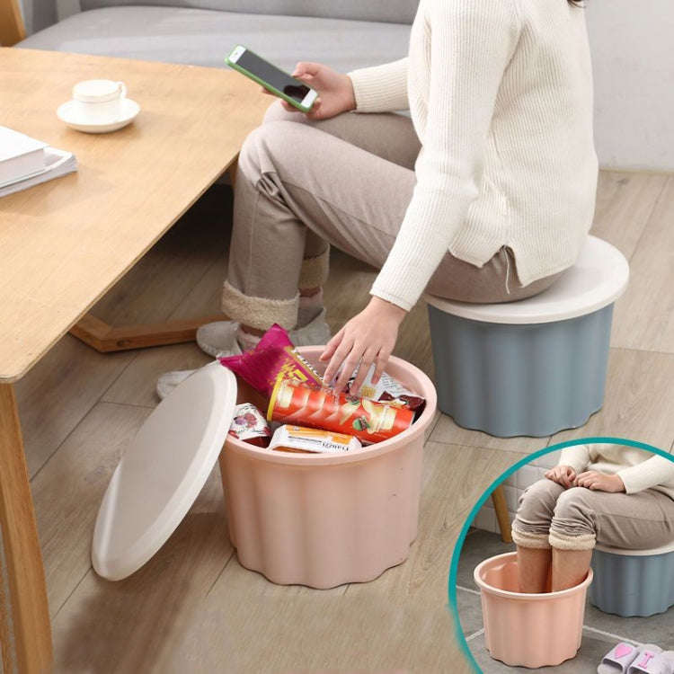 Multifunctional Household Plastic Storage Stool For Sundries Snacks, Color: Small Sky Blue