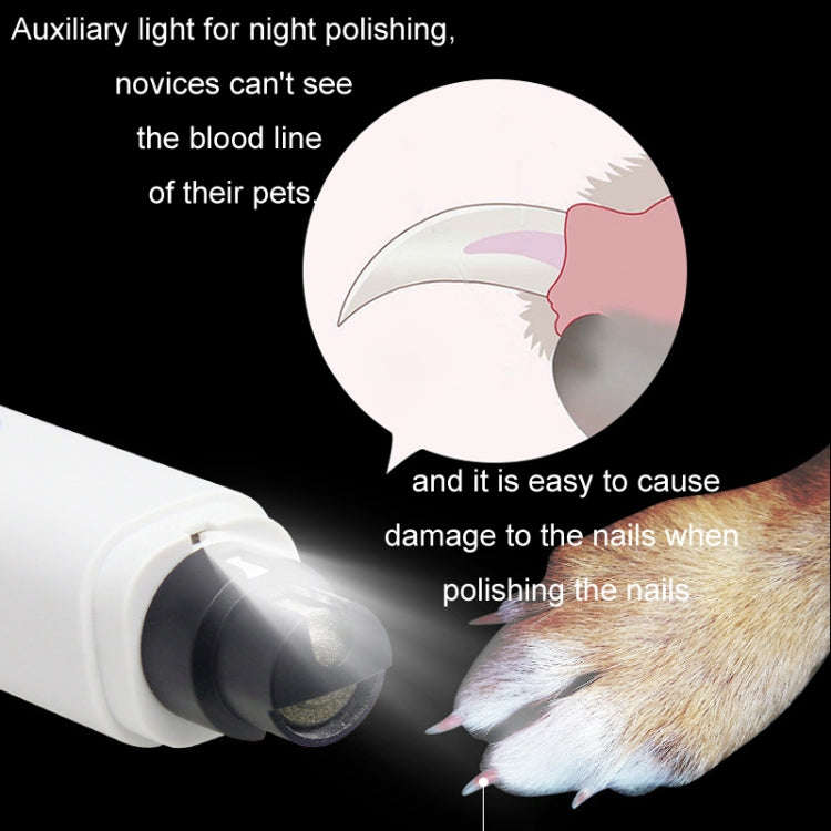 Pet Fully Automatic Nail Grinder With LED Light(2nd Generation White)