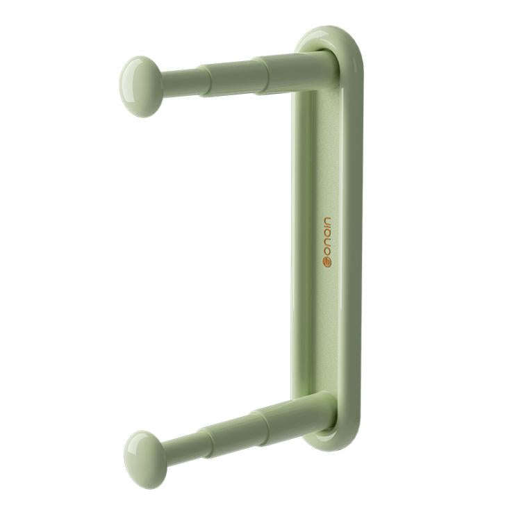 Retractable Clothes Rack Organizer Multifunctional Household Hole-Free Balcony Storage Shelf(Green)