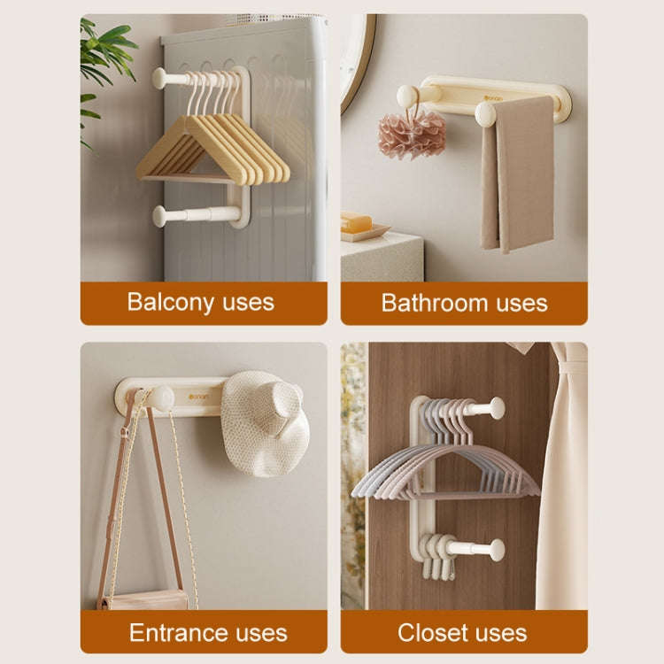 Retractable Clothes Rack Organizer Multifunctional Household Hole-Free Balcony Storage Shelf(Ligh...