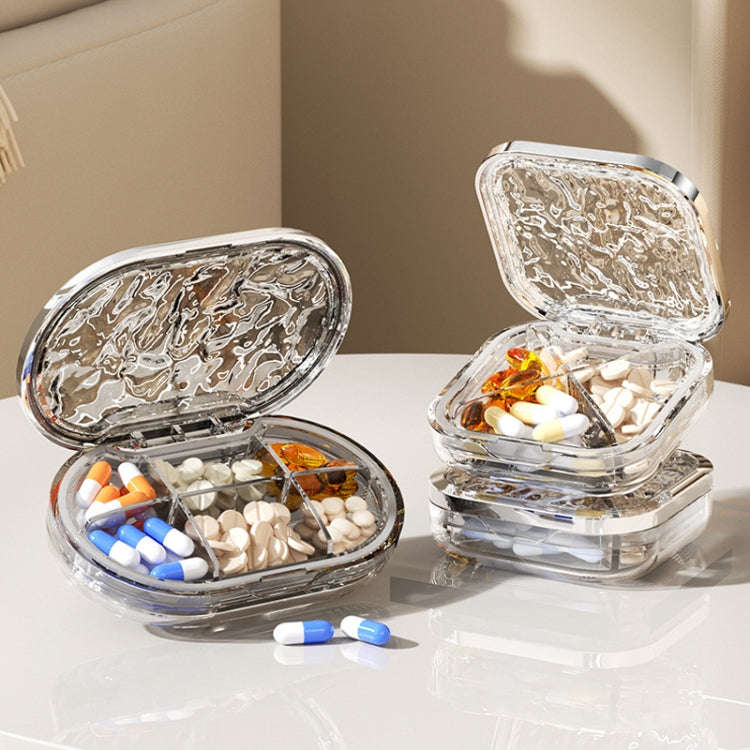 Portable Medicine Dispenser Traveling Carrying Plastic Organizer, Style: Small Transparent Gray
