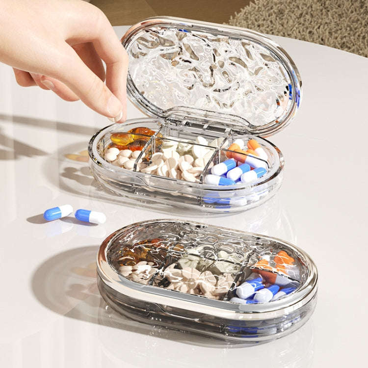 Portable Medicine Dispenser Traveling Carrying Plastic Organizer, Style: Small Transparent Gray