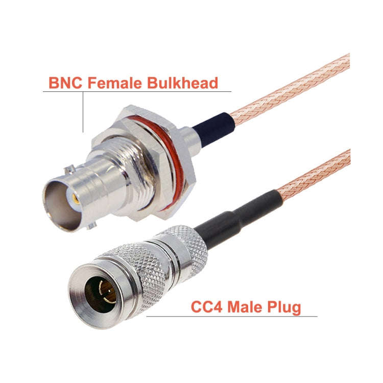 50cm CC4 Male To BNC Through Wall Waterproof Female Cable RG179 RF Adapter Wire