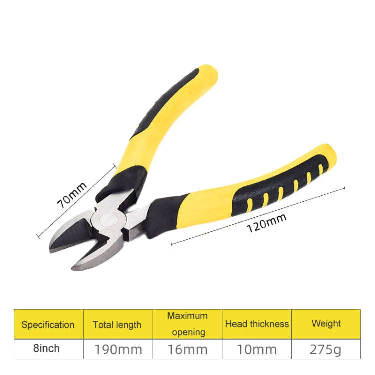 8 inch Diagonal Nose Wire Pliers Industrial Grade Labor-saving Household Electrician Stripping Pl...