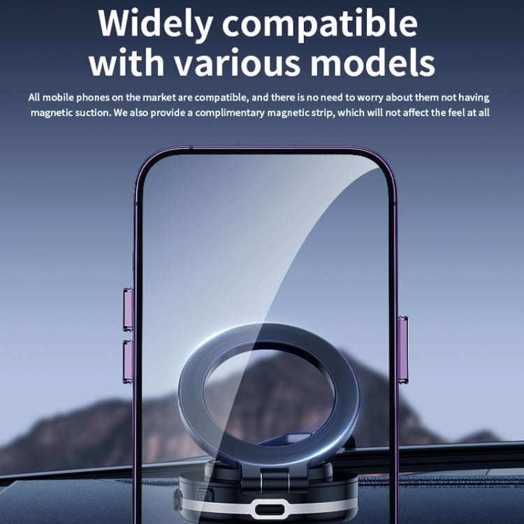 AIMITE C1 Vacuum Adsorption Foldable Magnetic Support Bracket Car Cell Phone Holder(Silver)