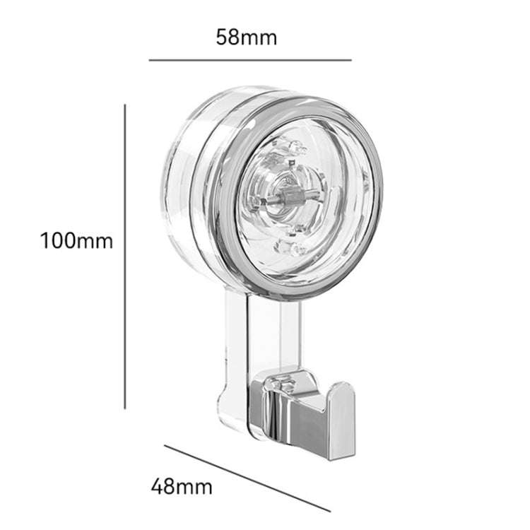 Bathroom Suction Cup Hooks Household Wall Mounted Hanging Organizer(Transparent Gray)