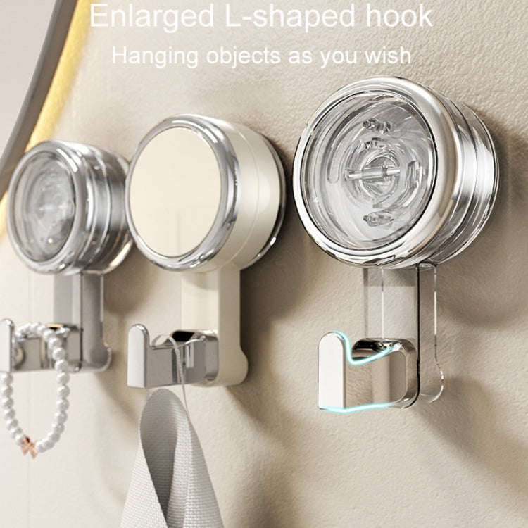 Bathroom Suction Cup Hooks Household Wall Mounted Hanging Organizer(Transparent Gray)