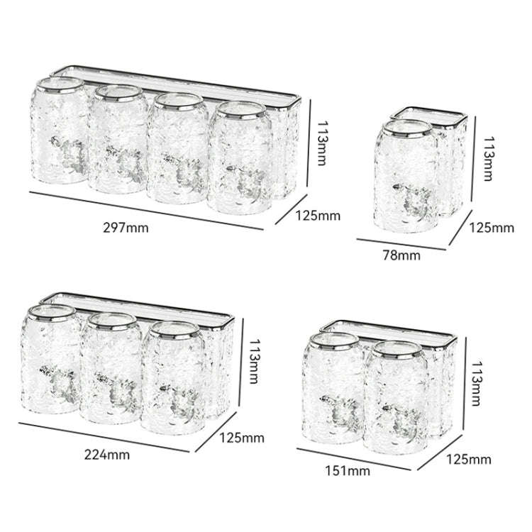 Bathroom Toothbrush Organizer Household Multifunctional Storage Rack, Style: Double Cup Transpare...