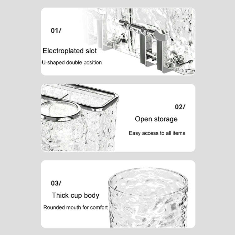 Bathroom Toothbrush Organizer Household Multifunctional Storage Rack, Style: Four Cups Transparen...