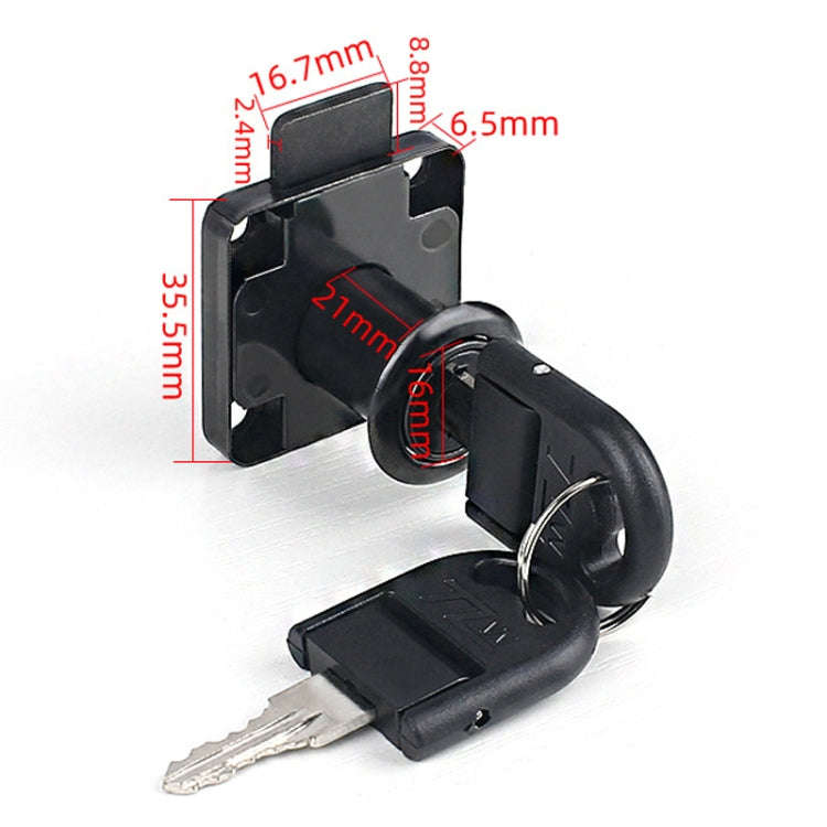 Drawer Lock Furniture Closet Door Office Filing Cabinet Lock, Model: 136-22(Black Folding Key)