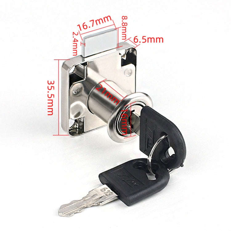 Drawer Lock Furniture Closet Door Office Filing Cabinet Lock, Model: 136-22(Silver)