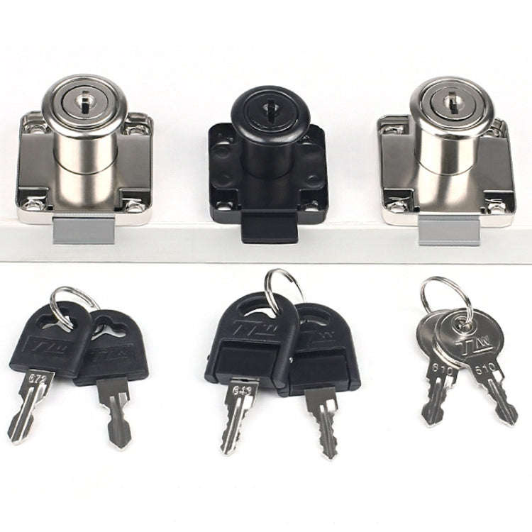 Drawer Lock Furniture Closet Door Office Filing Cabinet Lock, Model: 136-22(Silver Folding Key)