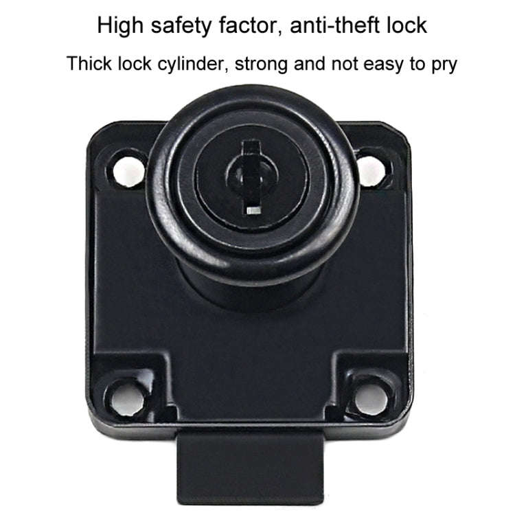 Drawer Lock Furniture Closet Door Office Filing Cabinet Lock, Model: 138-22(Black Folding Key)