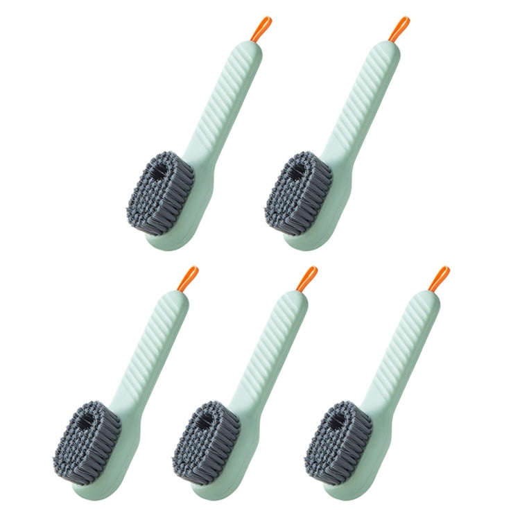 5pcs /Pack Multifunctional Press-Type Liquid-Filled Nano Soft Bristle Shoe Brush(Green)