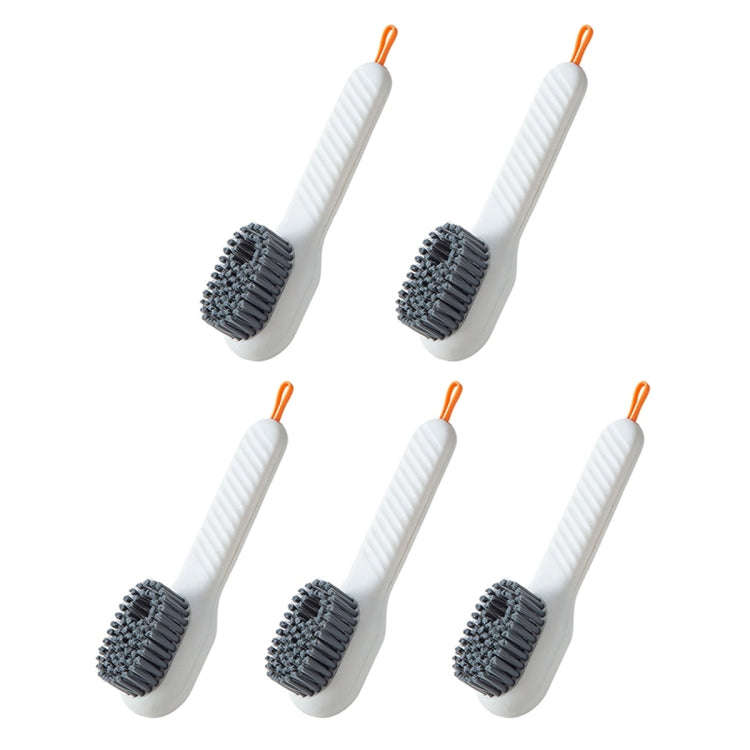 5pcs /Pack Multifunctional Press-Type Liquid-Filled Nano Soft Bristle Shoe Brush(White)