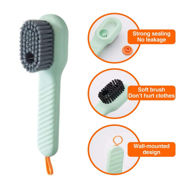 5pcs /Pack Multifunctional Press-Type Liquid-Filled Nano Soft Bristle Shoe Brush(White)