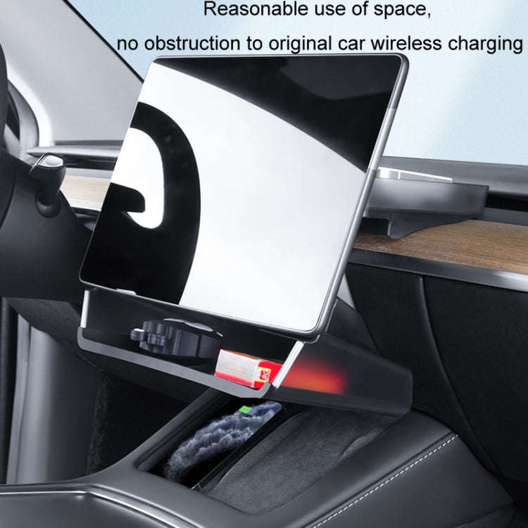 For 2024 Tesla Model 3 Screen Storage Box, Color: Translucent Black + Black