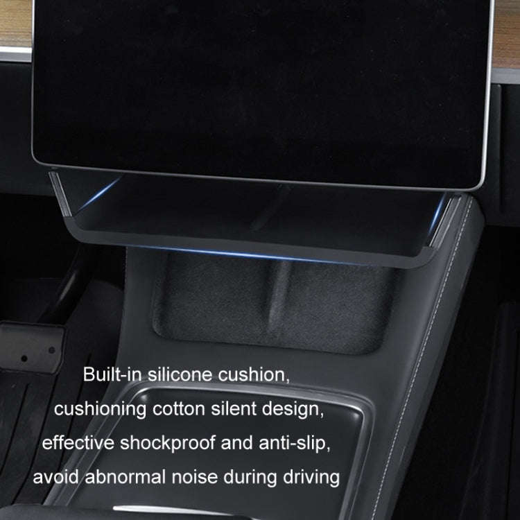 For Tesla Model Y/3 Screen Storage Box, Color: Translucent Black + Black