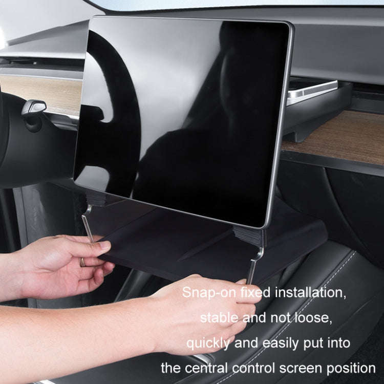 For Tesla Model Y/3 Screen Storage Box, Color: Translucent Black + Black