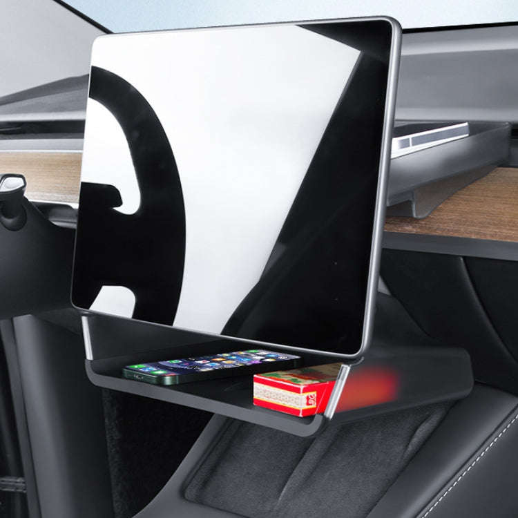 For Tesla Model Y/3 Screen Storage Box, Color: Translucent Black + Black