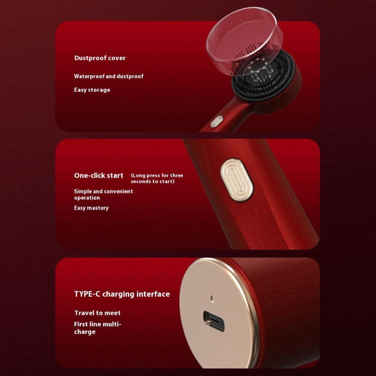 630nm Red Light Massage Comb Scalp Care Liquid Guide Hair Growth Instrument(Red)