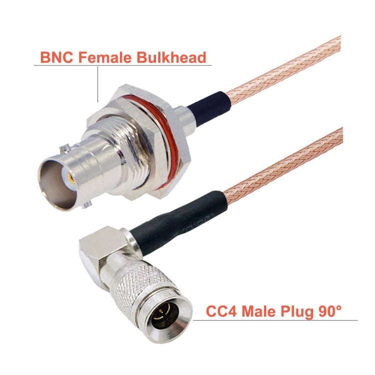 50cm CC4 Male Elbow To BNC Through Wall Waterproof Female Connector Cable RG179 Coaxial RF Wire
