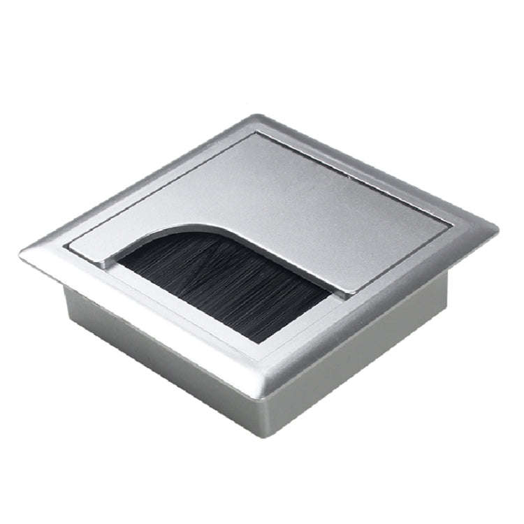 ABS Table Rectangle Wire Hole Cover Outlet Port With Brush PC Desk Cable Organizer, Size: 80x80mm...