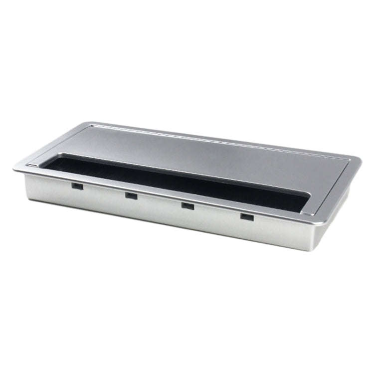 ABS Table Rectangle Wire Hole Cover Outlet Port With Brush PC Desk Cable Organizer, Size: 100x200...
