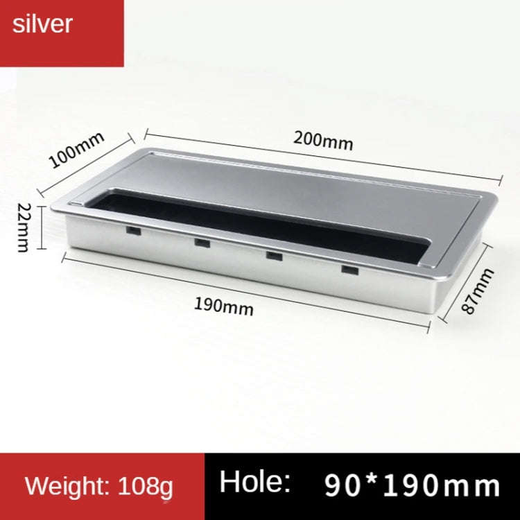 ABS Table Rectangle Wire Hole Cover Outlet Port With Brush PC Desk Cable Organizer, Size: 100x200...