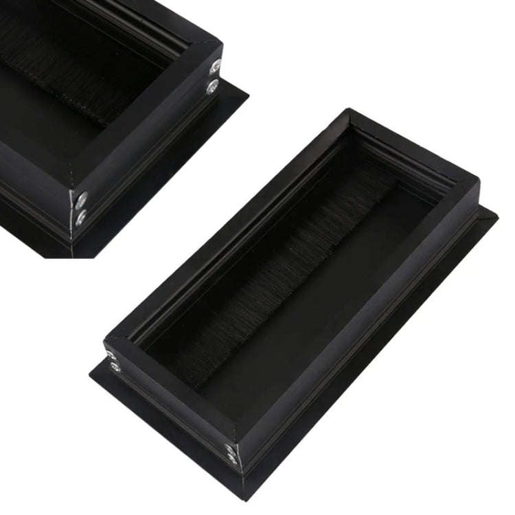 ABS Table Rectangle Wire Hole Cover Outlet Port With Brush PC Desk Cable Organizer, Size: 80x80mm...