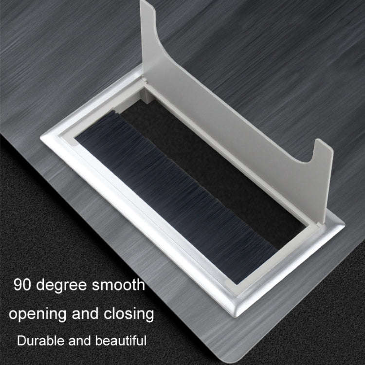 ABS Table Rectangle Wire Hole Cover Outlet Port With Brush PC Desk Cable Organizer, Size: 80x80mm...