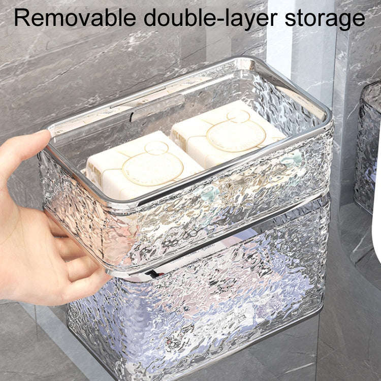 Bathroom No-Punch Tissue Organizer Household Wall Mounted Tissue Box, Color: Transparent Single L...