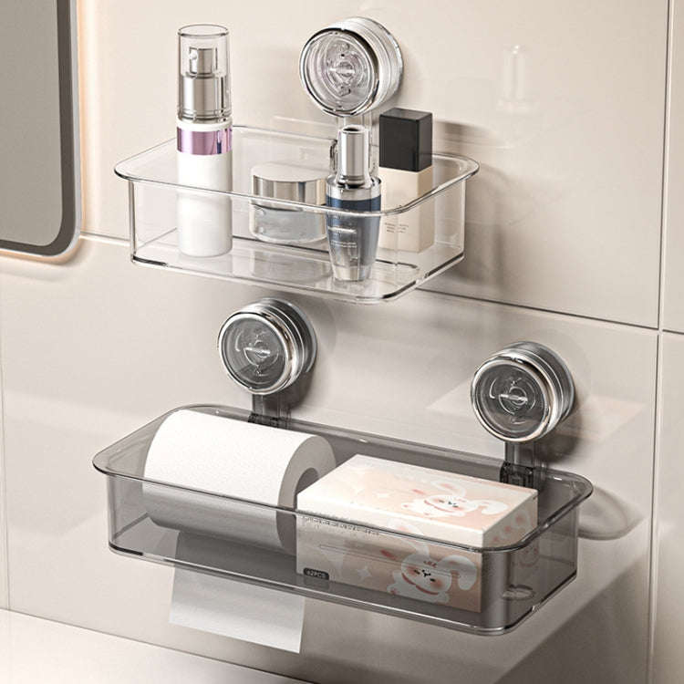 Bathroom No Punch Tissue Organizer Household Wall Mounted Suction Cup Tissue Box, Style: Small Tr...