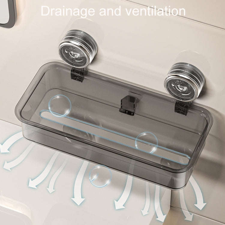 Bathroom No Punch Tissue Organizer Household Wall Mounted Suction Cup Tissue Box, Style: Small Tr...