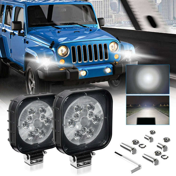 12W 9-30V Car Mixed Light Work Light With Wire Set(Square)