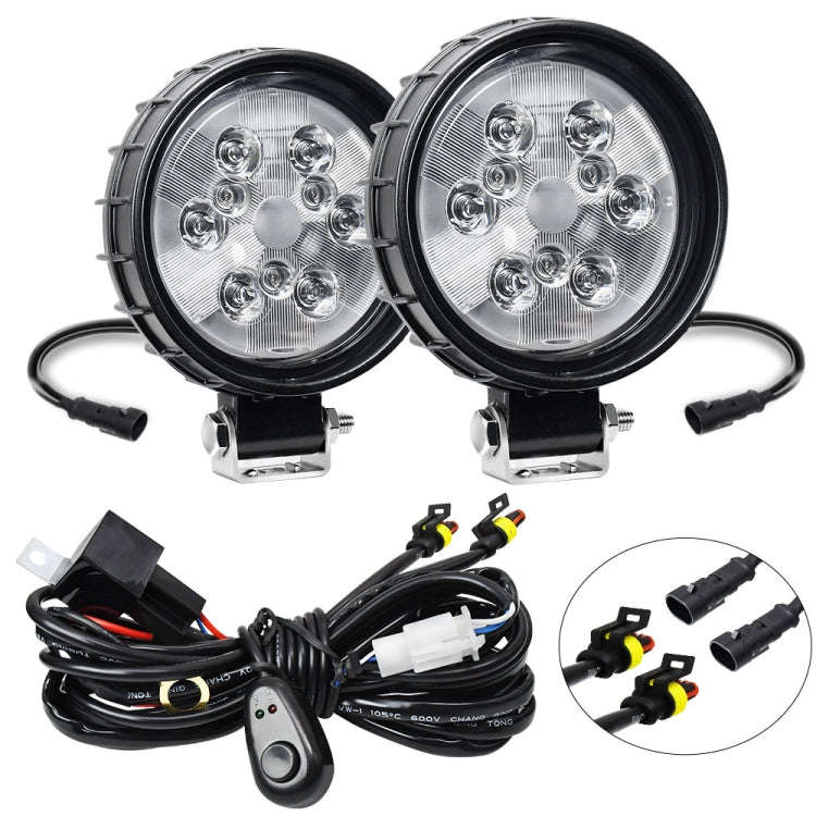 12W 9-30V Car Mixed Light Work Light With Wire Set(Round)