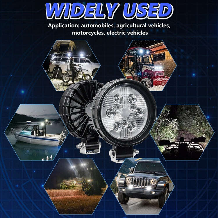 12W 9-30V Car Mixed Light Work Light With Wire Set(Round)