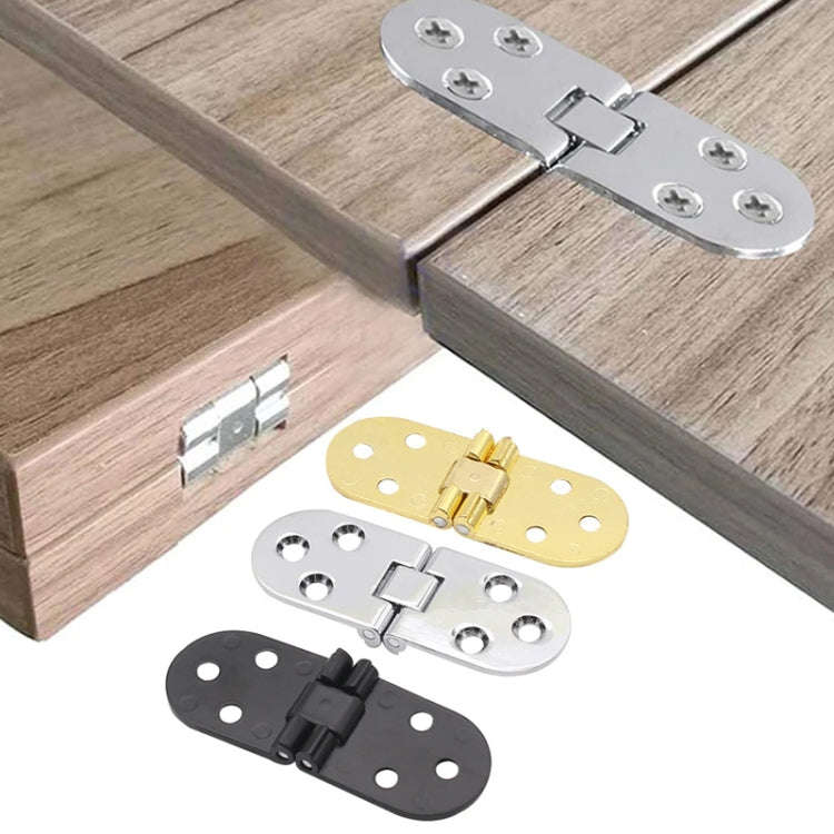 Cabinet Door Folding Hinge Thickened Zinc Alloy Half Round Table Flip Hinge, Color: Black
