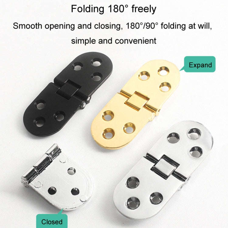 Cabinet Door Folding Hinge Thickened Zinc Alloy Half Round Table Flip Hinge, Color: Silver