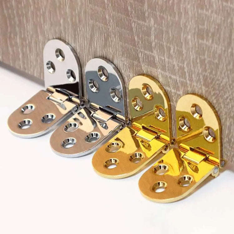 Cabinet Door Folding Hinge Thickened Zinc Alloy Half Round Table Flip Hinge, Color: Silver
