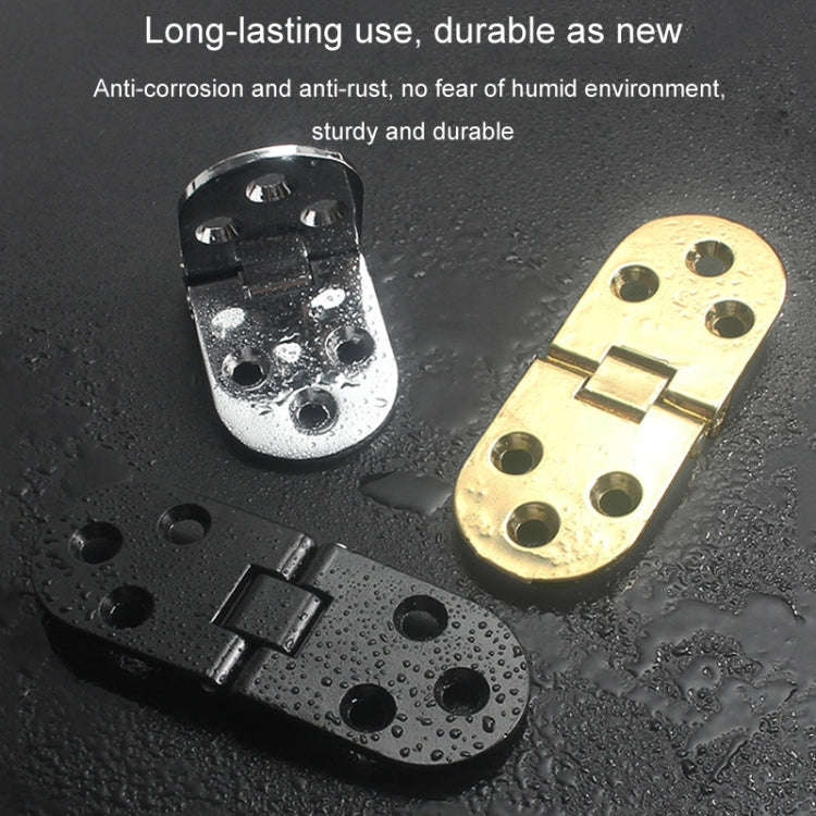 Cabinet Door Folding Hinge Thickened Zinc Alloy Half Round Table Flip Hinge, Color: Gold