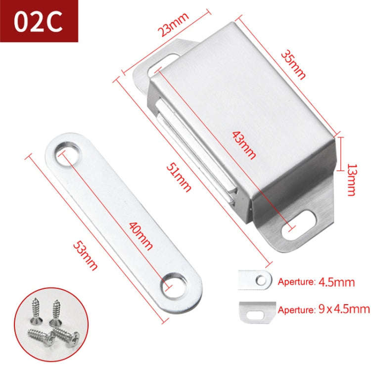 02C Stainless Steel Magnetic Door Catch Kitchen Cabinet Catches Magnet Latches For Door