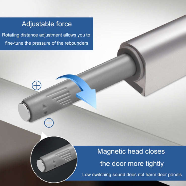 Cabinet Door Magnetic Self-rebounder Drawer Invisible Press Spring Door Opener(Silver)