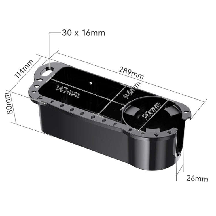 Yacht Cup Holder Fishing Tool Box Storage Rack(289x114x80mm)