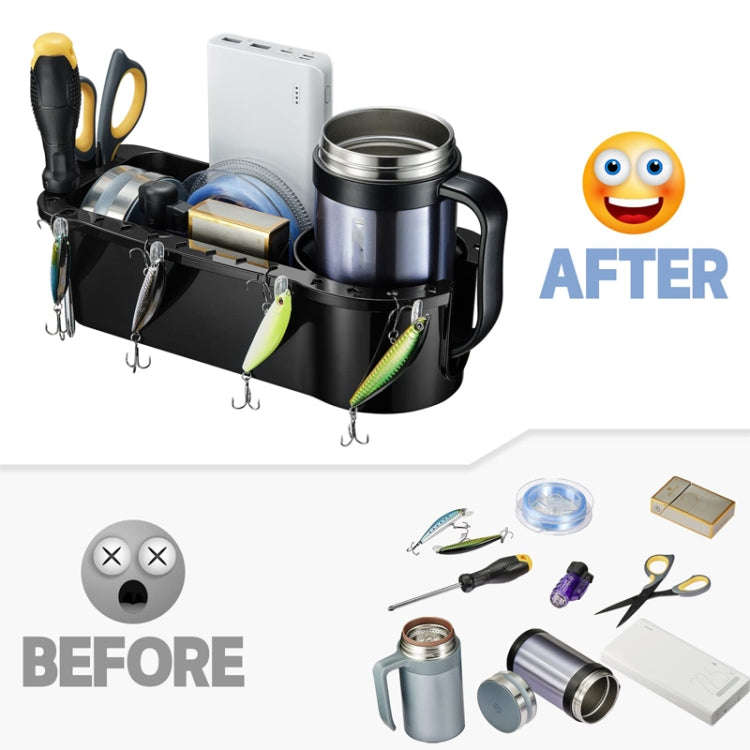 Yacht Cup Holder Fishing Tool Box Storage Rack(289x114x80mm)