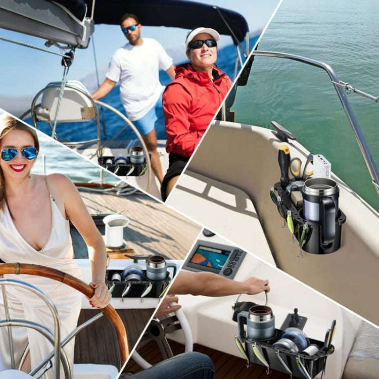 Yacht Cup Holder Fishing Tool Box Storage Rack(289x114x80mm)